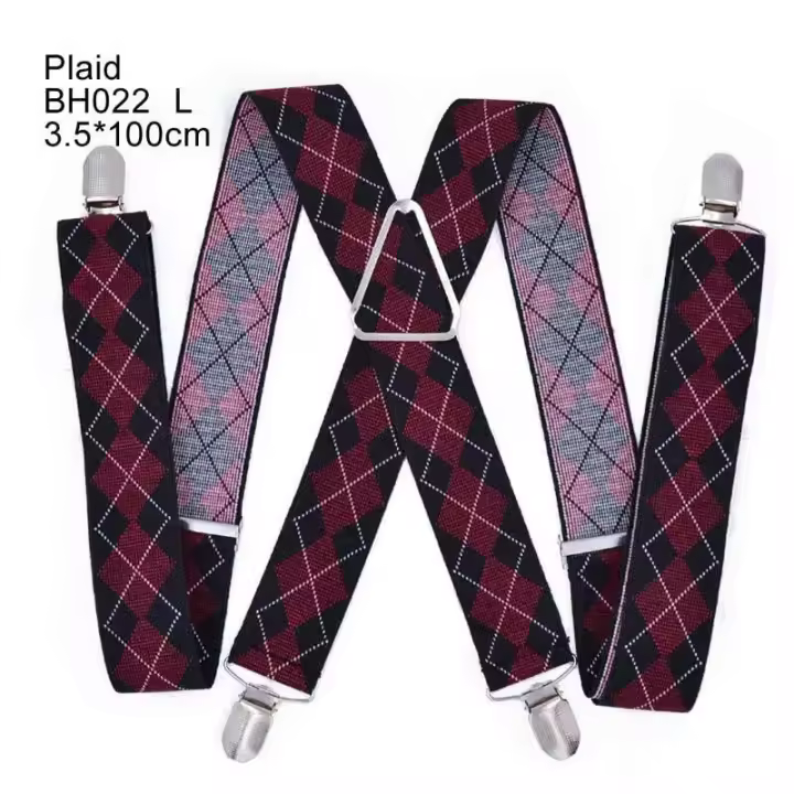 Pantalones elásticos con espalda en forma de X para hombre, camisola grande y resistente, camisola para mujer, clip de 55 pulgadas, negro - 1