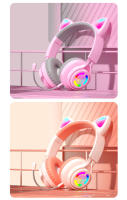 Auriculares BLUEKAKA con diseño de gato lindo para niños y niñas auriculares inalámbricos bluetooth con micrófono incorporado control de volumen auriculares deportivos y ejercicios material de silicona - details 18