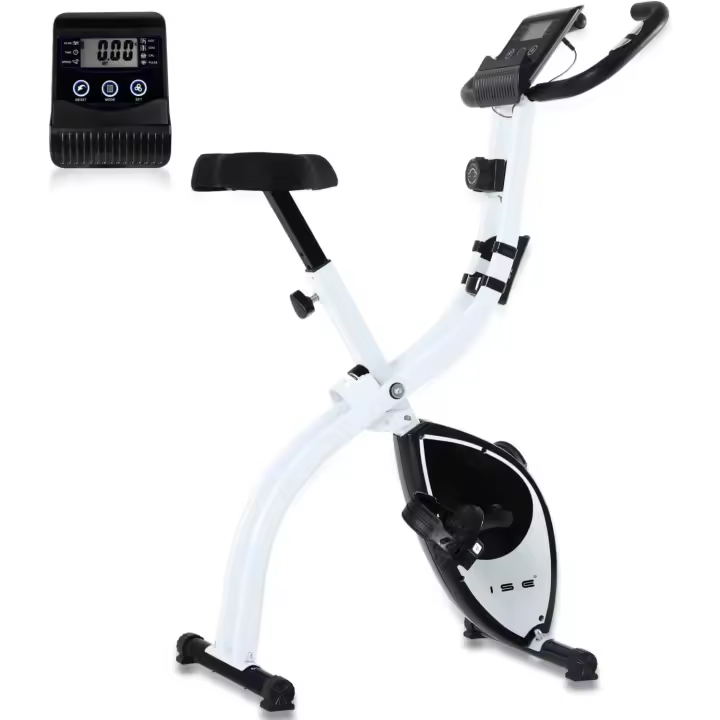 Entrenamiento cardiovascular plegable Fitness 8 niveles de resistencia magnética pantalla LCD Entrenamiento con sensor de frecuencia cardíaca, SY-810L - 1