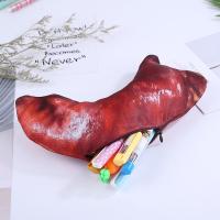 Estuche para lápices de carne de patas de cerdo, baquetas de carpa, bolsa para bolígrafos con forma de pez realista con cremallera, bolsa de papelería de comida de simulación - details 6