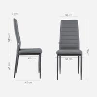 Sillas de Comedor de 4 Piezas Elegantes Resalto Alto, Asiento Ergonómico, Diseño Decorativo de Costuras, Material de Piel Sintética, Estructura de Acero - details 16