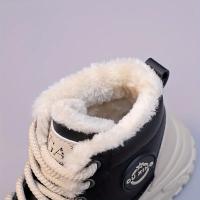 Women Fashion Color Blocking Non-slip Thickened Medium Tube Sneakers Lightweight Lace Up Thick Bottom Warm Snow Boots - details 3