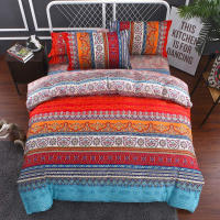 Funda nórdica Bohemia tamaño King, roja y azul, con fundas de almohada, juego de cama marroquí de microfibra suave - details 0