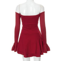 M23DS735 Vestido superior de color sólido plisado de cintura alta ajustado nuevo a la moda para mujer - details 71