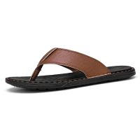 Zapatillas para hombre Chanclas de cuero para hombre Sandalias antideslizantes transpirables cómodas Zapatos de playa casuales ligeros para hombres - details 0