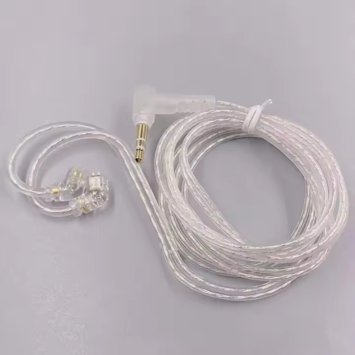 Cables de auriculares KZ chapados en plata, Cable de actualización de 3,5 MM, 2 pines, Cable de auriculares KZ con micrófono, auriculares con Cable de alta pureza KZ - 1