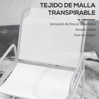 Conjunto de Jardín Exterior Mesa Redonda y 2 Sillas de Terraza con Marco de Acero y Cojines Ajustables para los Pies - details 13