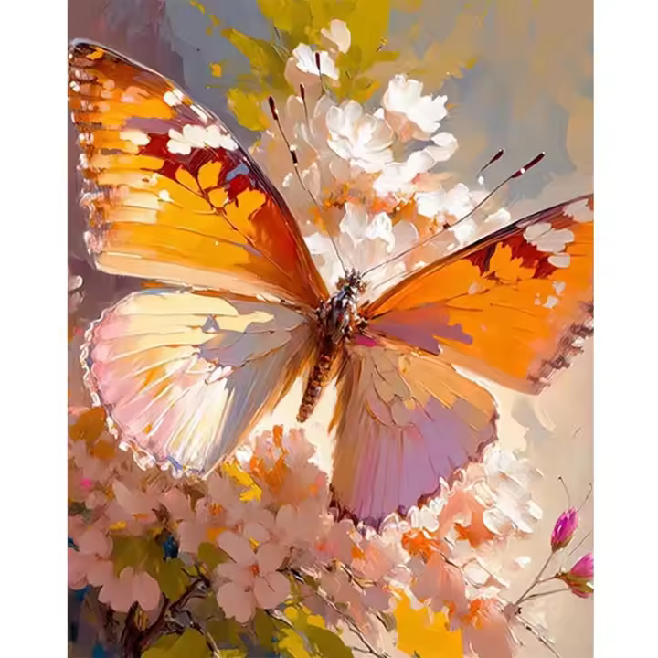 Ruopoty-pintura por números para adultos, cuadro al óleo de mariposa sobre lienzo para colorear por número, regalo DIY, decoración del hogar - 1