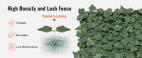 SucceBuy Ivy Privacy Fence, pantalla de pared verde artificial de 1 x 4 m. Respaldo de tela de malla y junta reforzada incluidas. Decoración de hojas de vid de setos artificiales para jardín, patio y balcón al aire libre - details 2