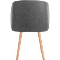 Silla de Comedor Nórdica Ergonómica con Resalto y Brazos Tapizada en Lino Madera para Patas - details 6