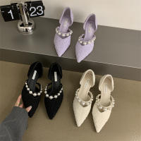 Nuevo bolso trasero y zapatos individuales con perlas de moda. - details 27