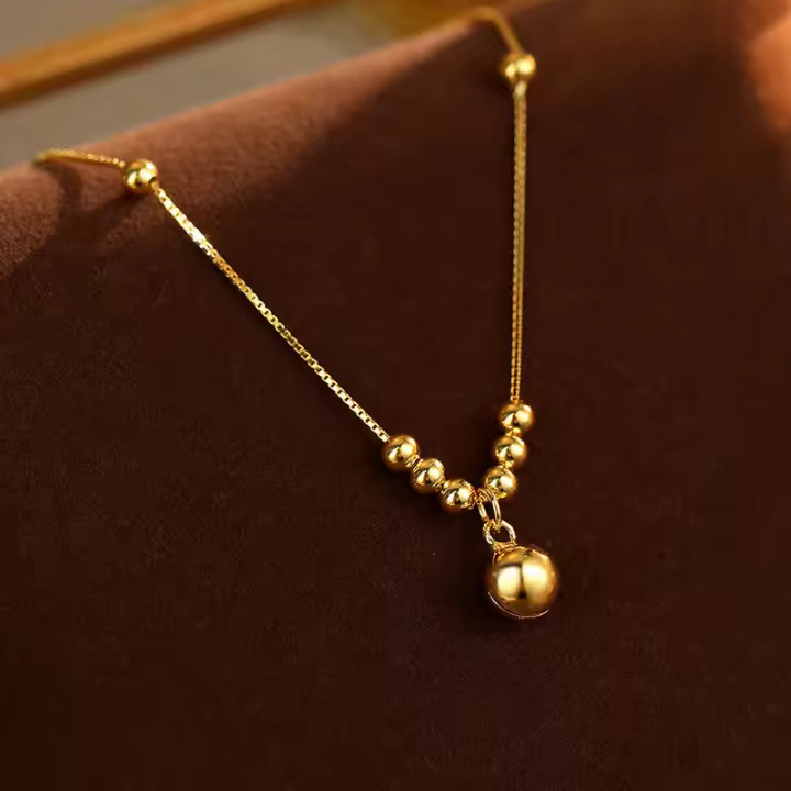 Ficus Tree S Lucky Bead Bell para mujer Simple clásico versátil novedad de verano tobillera joyería de plata - 1