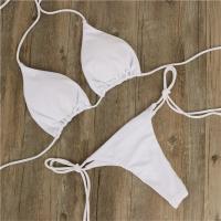 Traje de baño de dos piezas para mujer, conjunto de Bikinis, tangas de vendaje Rosa Sexy, sólido - details 2