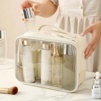 Bolsa De Cosméticos Transparente De Cuero Sintético, Bolsa De Almacenamiento De Cosméticos Portátil De Gran Capacidad - details 3