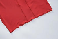 Vestido largo rojo de retazos de piel para mujer, ropa de calle ajustada con manga, artículos al por mayor para negocios, otoño 2024 - details 11