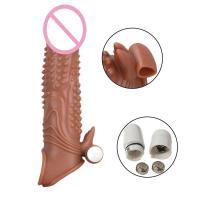 Empaque privado SEXY Extensor Realista Anillo Vibrador Funda para Pene Aumento Retraso de Eyaculación Condón Reutilizable Juguetes Sexuales para Hombres - details 10