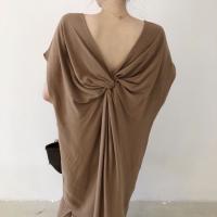 Vestido de Verano Vintage sin Espalda REALEFT Manga Corta, Cuello en V, Moda Casual para Mujeres - details 4