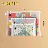 Bolsa de malla con cremallera para niños, bloque de construcción de juguete, rompecabezas, subpaquete, cremallera de partículas, almacenamiento de acabado transparente, 1-3 uds. - details 0