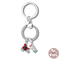 Colgante de plata de ley 925 para mujer, llavero pequeño compatible con pulsera Pandora Original, fabricación de joyas, regalo - details 3
