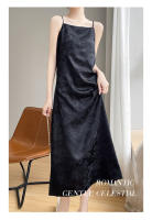 Vestido de satén jacquard para mujer Estilo nacional de verano, elegante y ligero - details 2