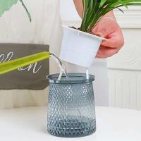ETA hidropónico perezoso absorbente de agua de riego automático, mini jarrón de mesa de comedor ETA jugoso, decoración de bonsái para el hogar - details 6
