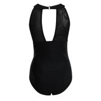 Traje de baño de una pieza de color sólido para mujeres embarazadas, Tankini de vientre de arrastre plisado ensanchado y agrandado - details 1