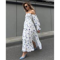 Vestido de playa floral elegante, holgado y de manga larga para mujer, primavera-otoño 2025 - details 5