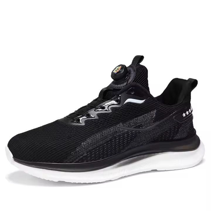 Zapatos de malla de seda de pescado, zapatillas para correr con amortiguación y hebilla giratoria para hombres y mujeres - 1
