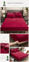 Sábana Ajustable de Coral Caliente para Invierno WOSTAR con Forro de Terciopelo para Cama Individual y Doble Protector de Colchón Cubierta de Tela 150 180 Lavado en Máquina Estilo Moderno - details 8