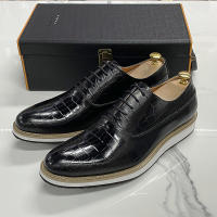 Zapatos de hombre hechos a mano de cuero vacuno estilo británico, zapatos de plataforma para las cuatro estaciones. - details 8