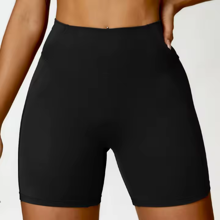 Pantalones cortos de Yoga para mujer, Shorts de Fitness de cintura alta, transpirables, con sensación de nube - 1