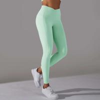 Leggings cruzados para mujer, pantalones de yoga con bolsillo, malla deportiva transpirable para correr y andar en bicicleta, leggings de entrenamiento de cintura alta - details 21