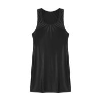 Mini calcetines sin mangas de color sólido con aceite brillante para mujer, vestido corto cansado, vestido elástico con cuello en U para fiesta - details 5