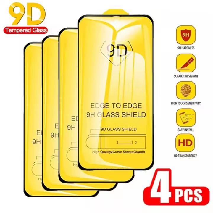 Protector de Pantalla de Vidrio Templado 9D 4Pcs para Samsung A54, A13, A12, A53, A14, A71, A52, A23, A70, A51, A32, A73, A50, A33, A22 5G Accesorios de Electrónica - 1