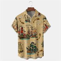 Camisa de moda retro para hombre, top informal de manga corta, moda hawaiana, camisa holgada y transpirable con botones, 2023 - details 9