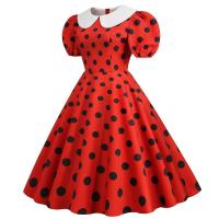 Elegante Vestido de Verano Manga Corta con Volantes Cuello Peter Pan Vintage A-e Midi Largo - details 19