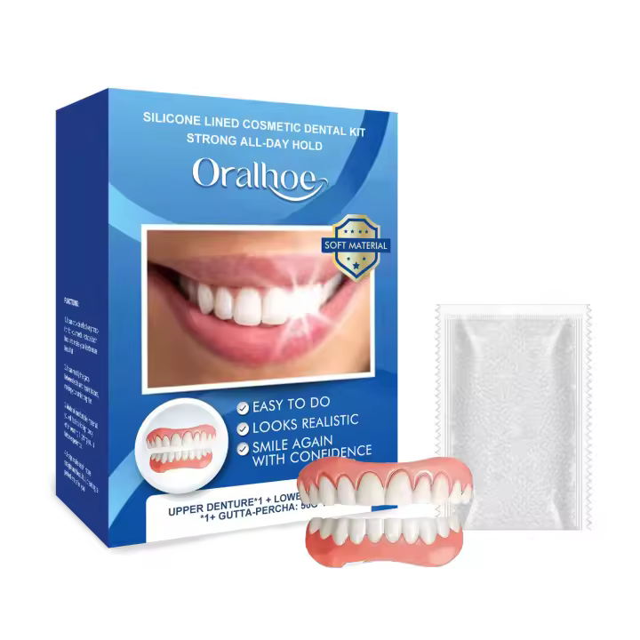 El conjunto de dentaduras cosméticas mejora la sonrisa de belleza y las dentaduras están hechas de un material cómodo. - 1