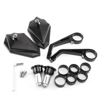 Black Motorcycle Bar End Mirrors Side 22MM 7/8" Handlebar Mirror Universal Rear View For Street Bike Cafe Racer - details 6