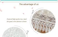 Orgullosas fundas protectoras de papel pintado semitransparente Ence blanco y rosa para fiestas de bodas, manteles bordados, paños de cocina, - details 3