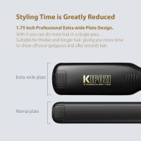 Plancha de pelo profesional KIPOZI, plancha plana de titanio con pantalla LCD Digital, rizador de calentamiento instantáneo de doble voltaje - details 5