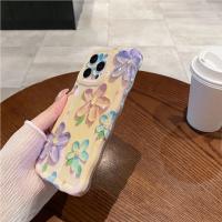 Funda de iPhone 15 Pro Max Pintura al Óleo de Luz Azul Arco Iris Flor Mariposa - details 35