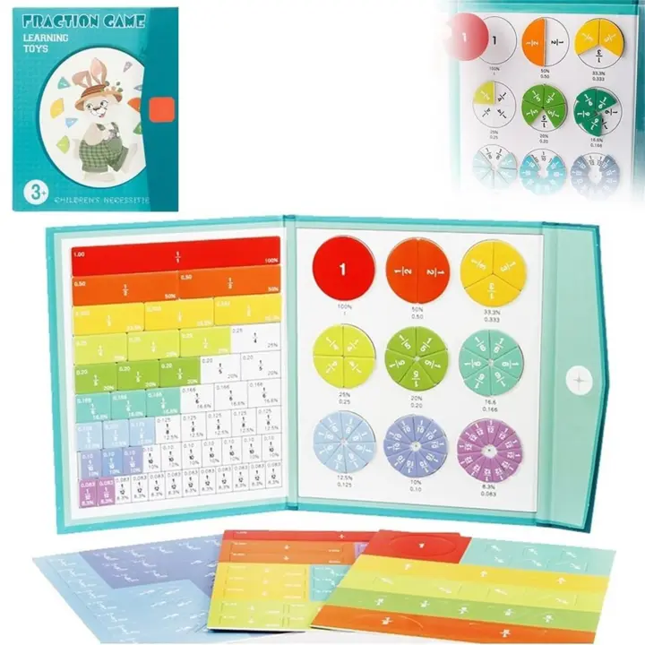 Juego de Rompecabezas Magnético de Fracciones Set de Tilas Magnéticas para Manipular Fracciones - 1