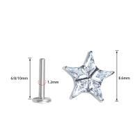 Anillo de labio Labret de estrella de titanio F136 para mujer, cartílago de la oreja, Tragus, hélice, lóbulo, pendientes Daith, Piercing, joyería corporal, 1PC - details 1