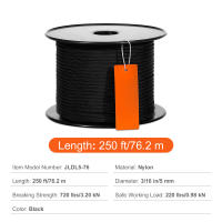 SucceBuy Cuerda de nailon trenzada, 3/16" x 250 pies, 720 libras, uso versátil al aire libre - details 0