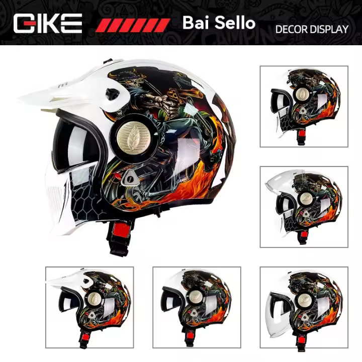 Casco trail moto hombre Retro mujer aire libre MX Carreras de Locomotora - 1