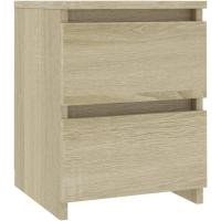 vidaXL 2X Mesitas de Noche Contrachapada Casa Hogar Decoración Diseño Estilo Habitación Dormitorio Mesilla Cama Cómoda 30x30x40 cm Color Roble Sonoma - details 1