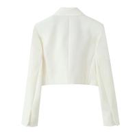 TRAFZA-Blazer de tendencia para mujer, traje recortado de curva elegante con bolsillos en el pecho, para ir a la Oficina, novedad - details 4