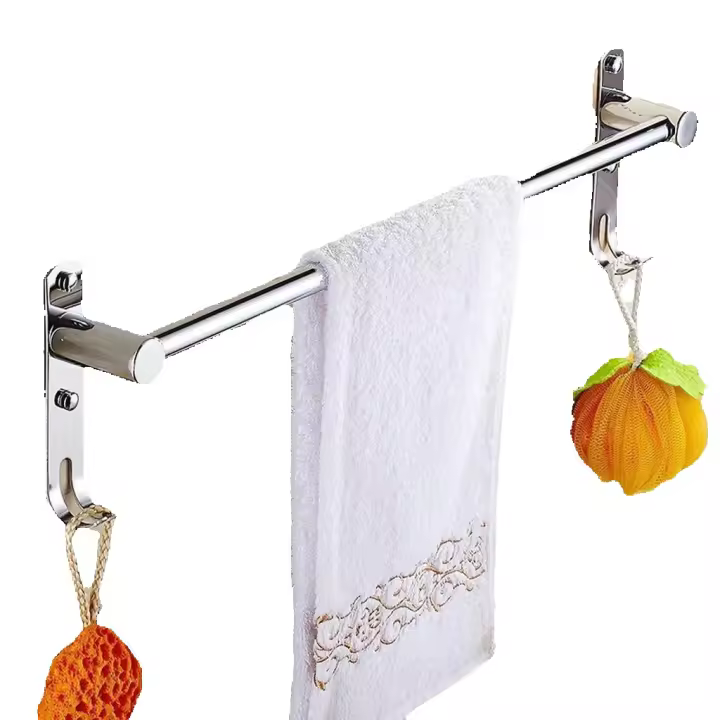 Toallero ajustable de acero inoxidable montado en la pared, reemplazo de barra de toalla de baño - 1