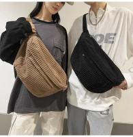 Riñonera de gran capacidad para mujer, bolsos de hombro tipo bandolera, riñonera informal, bolso sencillo para teléfono, riñonera de pana, bolso de plátano para mujer - details 17