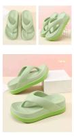 Chanclas de gran tamaño con suela gruesa rosa para mujer de verano para uso informal antideslizante y zapatillas de playa - details 0
